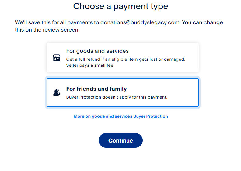 Donating via PayPal